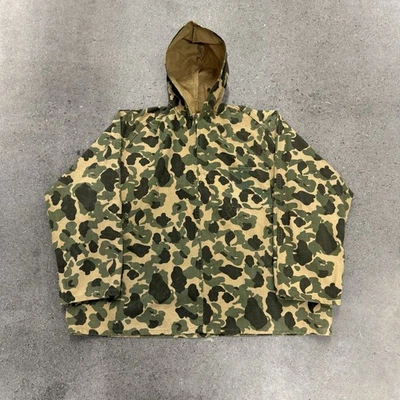 Vintage 60s Duck Camo Hooded Canvas Field Jacket Shirt XXL - Image 1 of 4