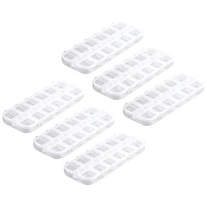 6PCS Nail Art Tool Jewelry Storage Box, 12 Compartments Plastic Rhinestone Or... - Picture 1 of 7