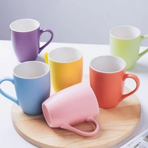 Coffee Mugs Set of 6, 12oz Ceramic Coffee Mugs with Handle, Colorful Matte Po... - Picture 1 of 7