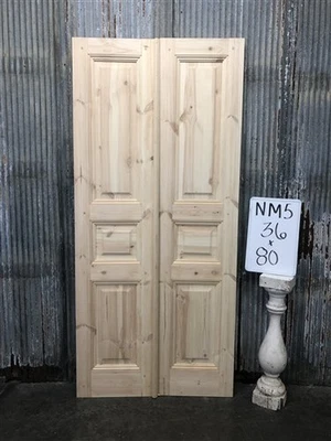 Puertas dobles francesas (36x80,5) puertas de panel elevado, puertas de estilo europeo NM5 Foto 1 de 4