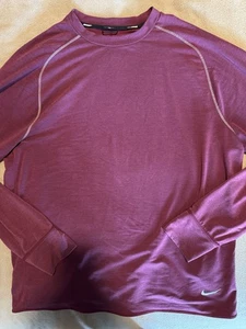 Nike Running Women’s Purple Dri-Fit Long Sleeve Zip Pocket Shirt XXL Stretch - Picture 1 of 8