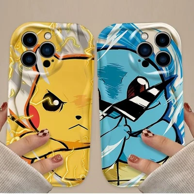 Cute Cartoon Pokémon Pikachu & Squirtle iPhone Case - Image 1 of 4