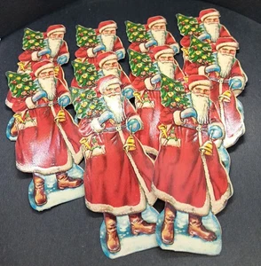 Vintage 1930 German SANTA CLAUS WS Schultz Embossed Diecut Scrap Papers - Bild 1 von 5