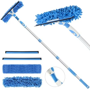 Window Squeegee Cleaner,2 in 1 Shower Squeegee with Extension Pole,92” Extend... - Picture 1 of 7