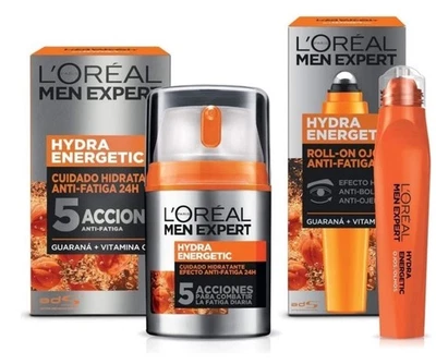 Kit L’oréal Hydra Energetic Men Expert: Crema + Roll-on Antiojeras - Image 1 of 4