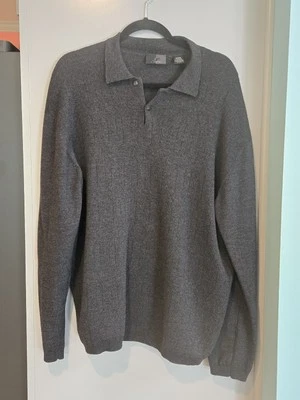 Suéter para Hombre J. Ferrar 100% Lana Merino Gris Pullover Cuello Talla Grande Foto 1 de 4