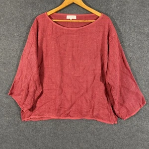 Carbon The Label Top Womens L / XL Red Shirt Sheer Coastal Boho Gypsy Ladies 6W - Picture 1 of 11