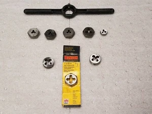 Lot of 9 Threading Dies and Wrench - Picture 1 of 6