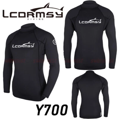 LCDRMSY HERREN LANGARM RASH GUARD LONGSLEEVE UV SCHUTZ SHIRT BADEMODE SURFEN TAUCHEN 700