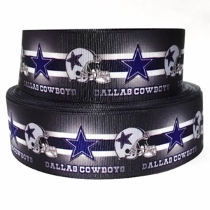 GROSGRAIN RIBBON 5/8" 7/8" 1.5" 3" SPORTS FOOTBALL Christmas Birthday Halloween - Picture 1 of 1