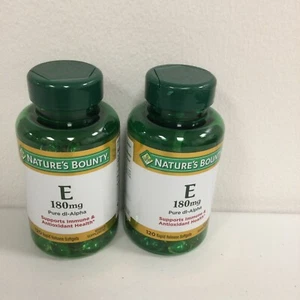 LOT OF 2 Nature's Bounty VITAMIN E 180 mg Pure dl-Alpha, 120 Softgels 01/2028 - Picture 1 of 4