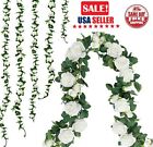 6× Garland Wall Artificial Hanging Rose Flowers Vine 7.5 Ft Wedding Home Decor