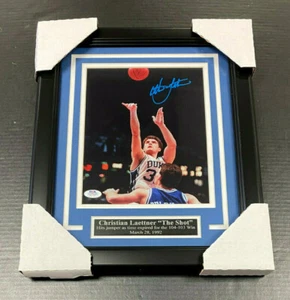 CHRISTIAN LAETTNER A2 DUKE GW SHOT SIGNED AUTOGRAPHED 8X10 PHOTO FRAMED PSA COA - Picture 1 of 3