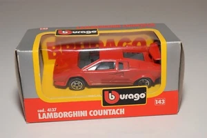 V 1:43 BBURAGO BURAGO 4137 LAMBORGHINI COUNTACH ROJO COMO NUEVO EN CAJA - Imagen 1 de 3