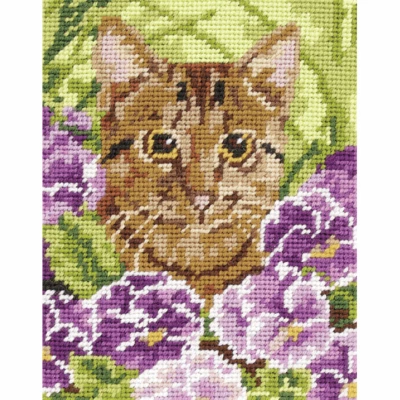 Kit de tapeçaria Cat Needlepoint - Âncora - 14 x 18cm ou 5,5 x 7 polegadas #MR933 - Imagem 1 de 2