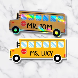 Individueller Schulbus Name Aufkleber Lehrer oder Busfahrer, Geschenk für Erzieher - Bild 1 von 8