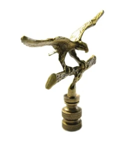 Lamp Finial-EAGLE IN FLIGHT-Antique Brass Finish, Highly detailed casting, FS - Picture 1 of 12