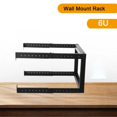 6U Wall Mount Open Frame 19'' Server Equipment Rack Threaded Depth Adjustable - Image 1 of 4