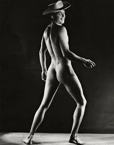 1950s BRUCE BELLAS Of Los Angeles Nude Cowboy Male Butt Photo Engraving 11X14 - Picture 1 of 1