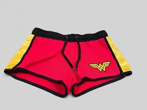 DC Comics Wonder Woman Red & Gold Women’s Velvet Shorts Elastic Waist Small NWT - Picture 1 of 4