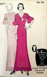1930s Vintage Sewing Pattern B36 DRESS (1747)  - Picture 1 of 2