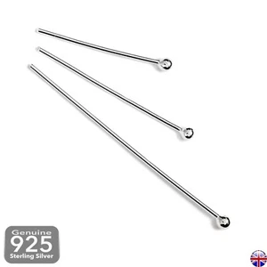 Sterling Silver Ball Head Pins 30 40 50mm - 0.7mm / 21 Gauge Jewellery Making - Picture 1 of 8