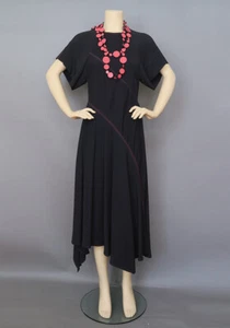 *Max Mara Black Stitched Long Asymmetric Dress Size 4 MSRP $1,190 - Picture 1 of 8