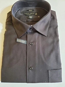 Pronto Uomo 18 36/37 Tall Non-Iron Classic Fit Black Dress Shirt NWOT - Picture 1 of 3