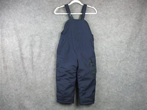 OshKosh Ski Bibs Boys Large 7 Blue Snowsuit Overalls Side Zip Winter Pants Girls - Picture 1 of 18