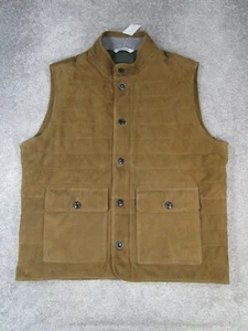 Peter Millar Vest Mens Xl Brown Crown Suede Water Resistant - Picture 1 of 11