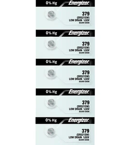 Energizer 379 SR521SW Button Cell Silver Oxide Watch Batteries (5 Pack) - Picture 1 of 7