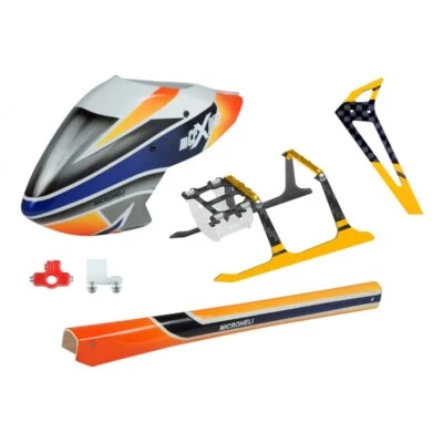 Combo de fuselaje Microheli aerógrafo fibra de vidrio estilo libre - HOJA MCPX BL2 Foto 1 de 2