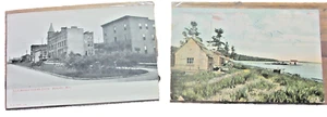 2 POSTCARDS ELLIS AVENUE Looking South ASHLAND WISCONSIN Fishermans Home Bear I - Picture 1 of 4