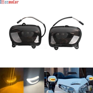 Pair Front LED Turn Signals Light Fit For Honda Goldwing 1800 GL1800 2001-2017 - Picture 1 of 9