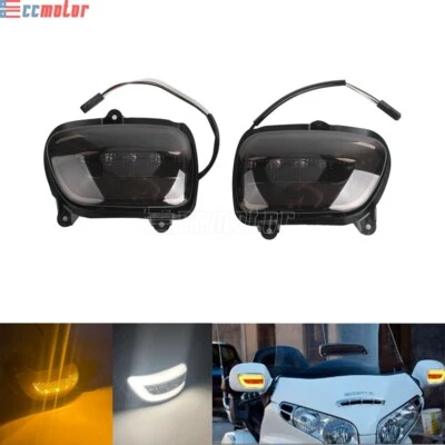 Pair Front LED Turn Signals Light Fit For Honda Goldwing 1800 GL1800 2001-2017 - Image 1 of 4