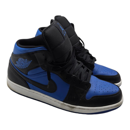 Scarpe Air Jordan 1 Mid uomo taglia 14 nero blu bianco Royal DQ8426 042 basket