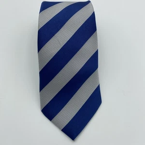 Corbata de seda a rayas azul gris - Imagen 1 de 5