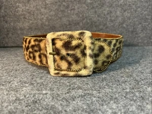 1960s Faux Fur Leopard Belt Leather Lined Authentic MCM Cheetah 25” See Photos - Picture 1 of 6