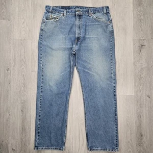 Jeans Levis Vintage Naranja Tab 40x30 Azul Lavado Medio 505 Hecho en EE. UU. Años 90 - Imagen 1 de 13