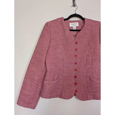 Vintage Tower Hill Blazer Womens Size 12 Red Dressy Workwear 8 Button Jacket - Image 1 of 4