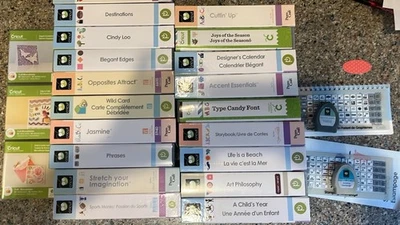 Картриджи Cricut лот из 24 картриджей с накладками и шрифтами для книг - Изображение 1 из 4