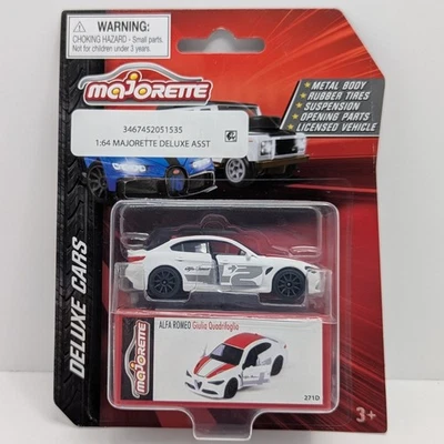 Majorette Deluxe Alfa Romeo Giulia Quadrifoglio 271D 1:64 Diecast White Car - Image 1 of 4