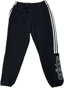 Adidas Jogginghose Herren Größe Large schwarz Gummibund Taschen Spruch Logo - Bild 1 von 4