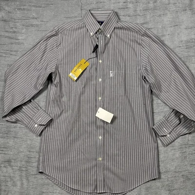 Camisa de vestir ejecutiva Stafford para hombre talla 14,5 32-33 gris a rayas manga larga nueva con etiquetas Foto 1 de 4