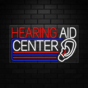 Hörgerätezentrum Schild für Einzelhandelsanzeigen | LED Flex Neon | 37" B x 20" H x 1" T - Bild 1 von 5