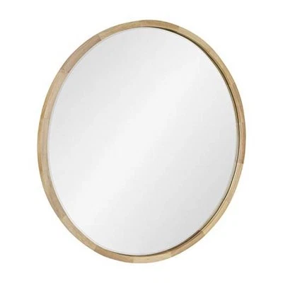  Espejo de pared McLean Mid-Century con marco de madera, 30 pulgadas 30" L x 30" W natural Foto 1 de 4