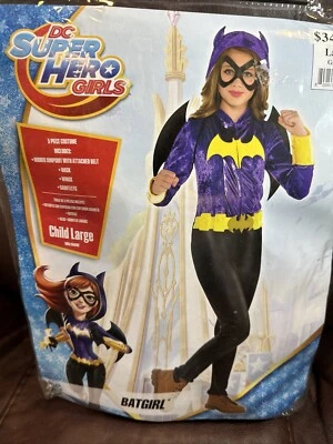 DC Super Hero Girls BATGIRL Costume Child's Cosplay Sz Large 12-14 Missing Parts - Image 1 of 4