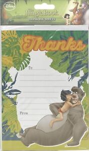 JUNGLE BOOK PACK OF 20 THANK YOU SHEETS DISNEY CHILD CHARACTER BOY'S NEW GIFT
