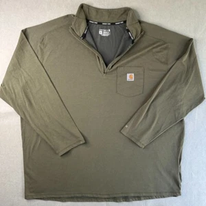 Carhartt Force 1/4 Zip Pullover Mens 3XL Relaxed Fit Olive Green Sweatshirt - Bild 1 von 8