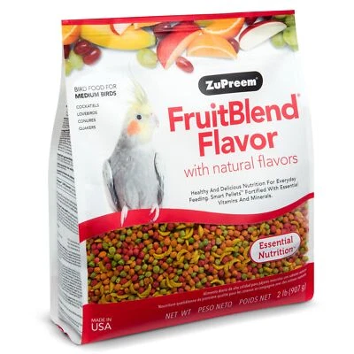 ZuPreem FruitBlend Bird Food 2lb Nutritional Pellets for Medium Birds